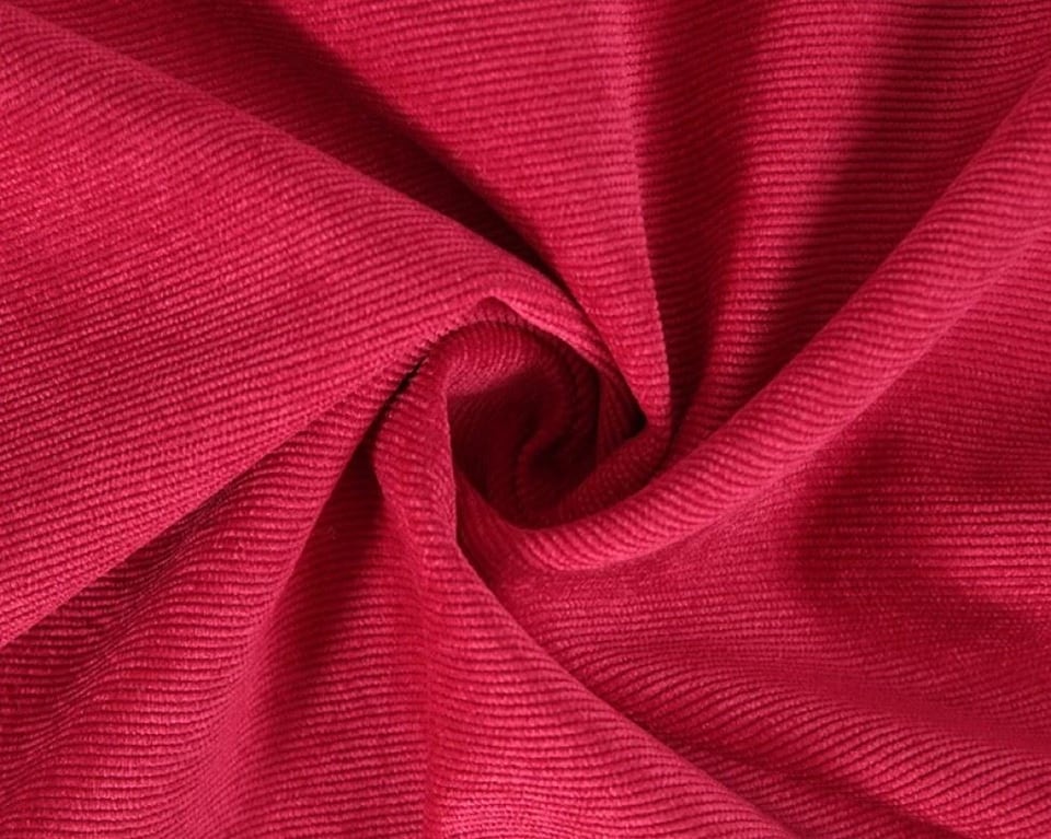Minerva Red Deadstock Stretch Woven Needlecord Dressmaking Fabric per metre - 145cm / 57" Wide