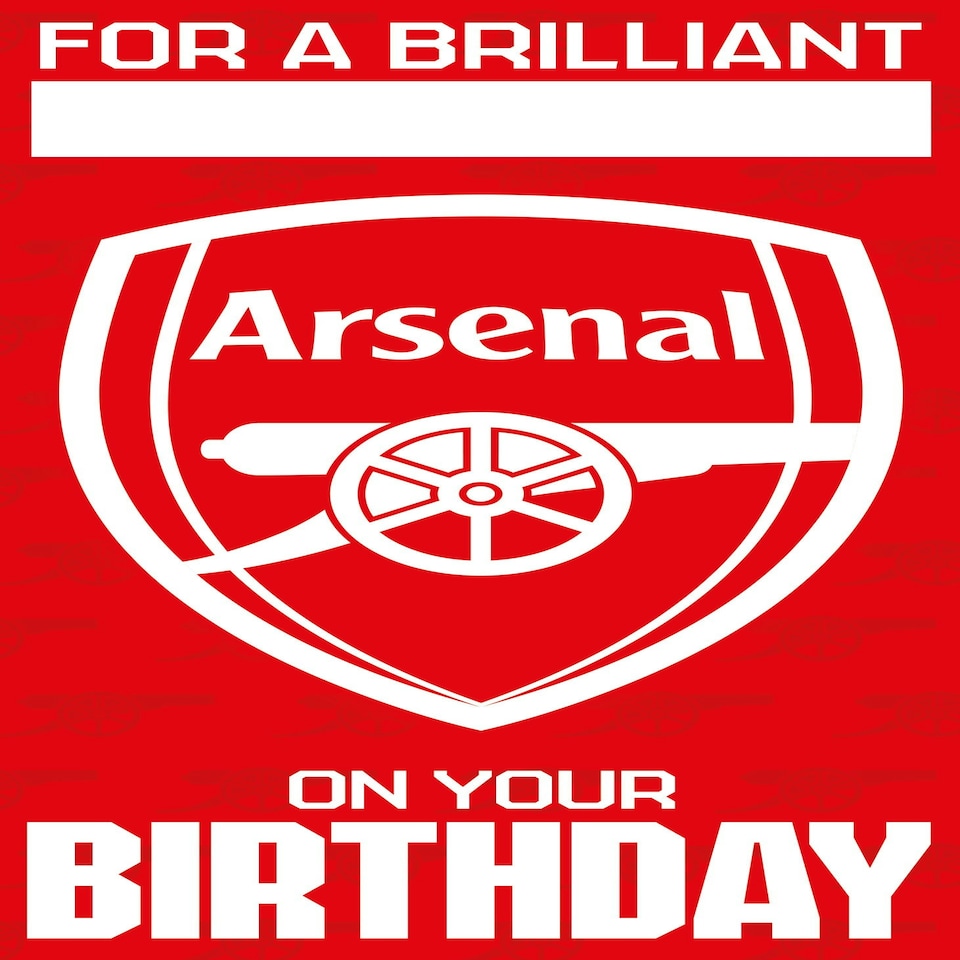 image 1 of Arsenal FC Personalise Birthday Card With Sticker Sheet