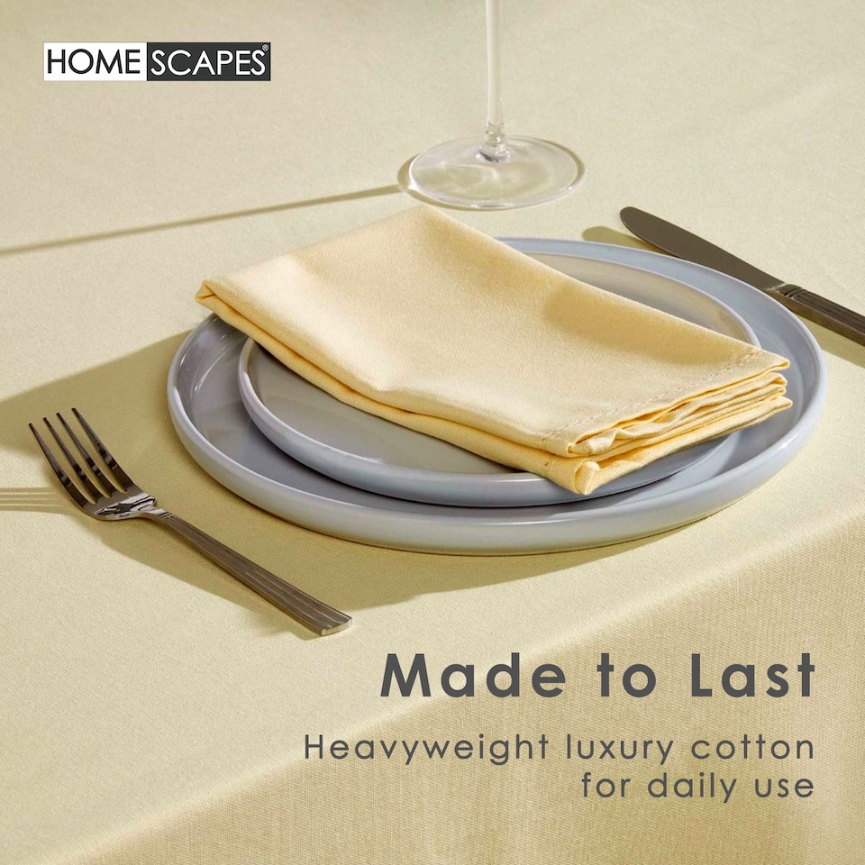 image 1 of Homescapes Cream Tablecloth - 178 x 300 cm | Cream | 178cm x 300cm (70" x 120")
