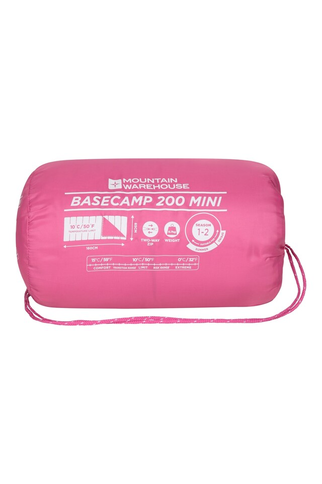 image 1 of Mountain Warehouse Basecamp 200 Kids Sleeping Bag Insulated 1-2 Season Camping Bed