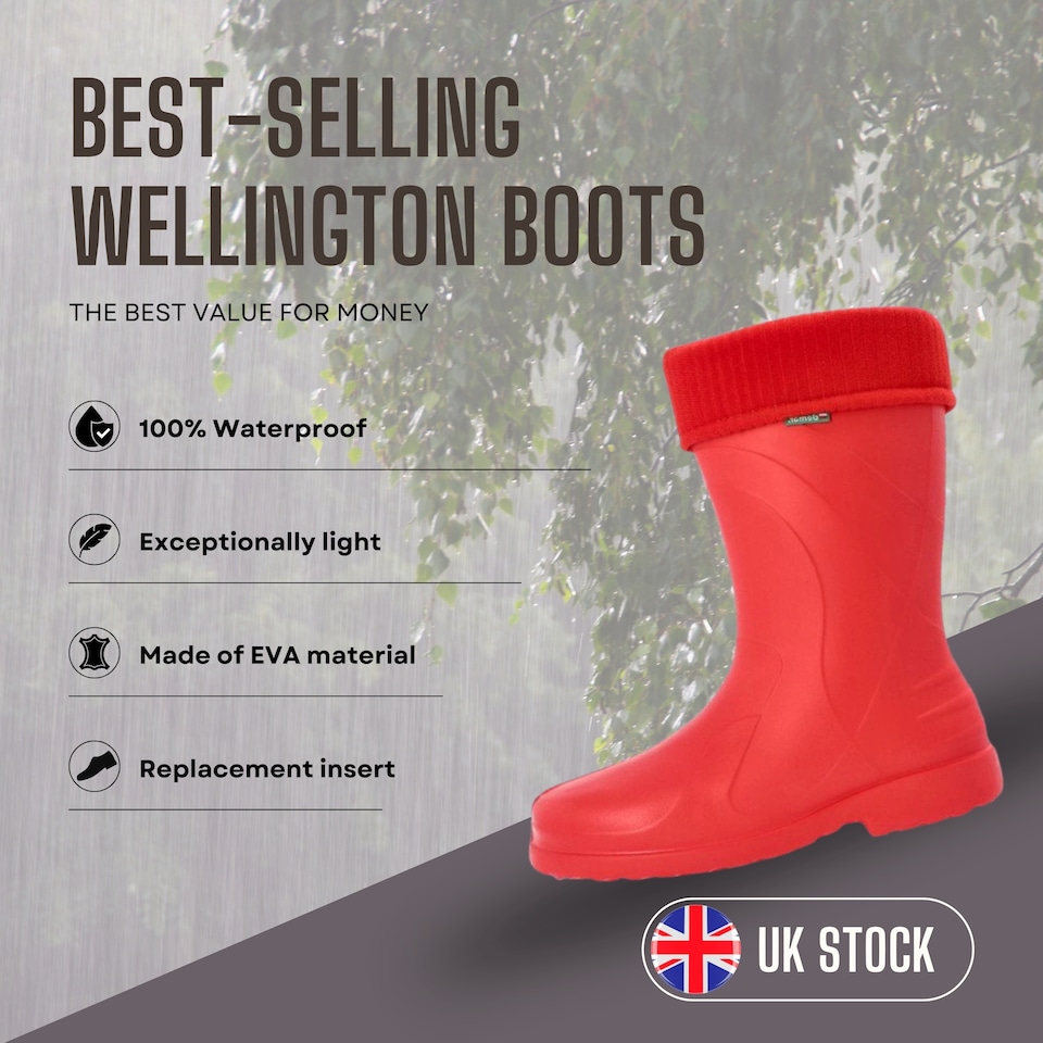 image 1 of Luna Women's EVA Wellies with Removable Warm Insert Red EU41/42