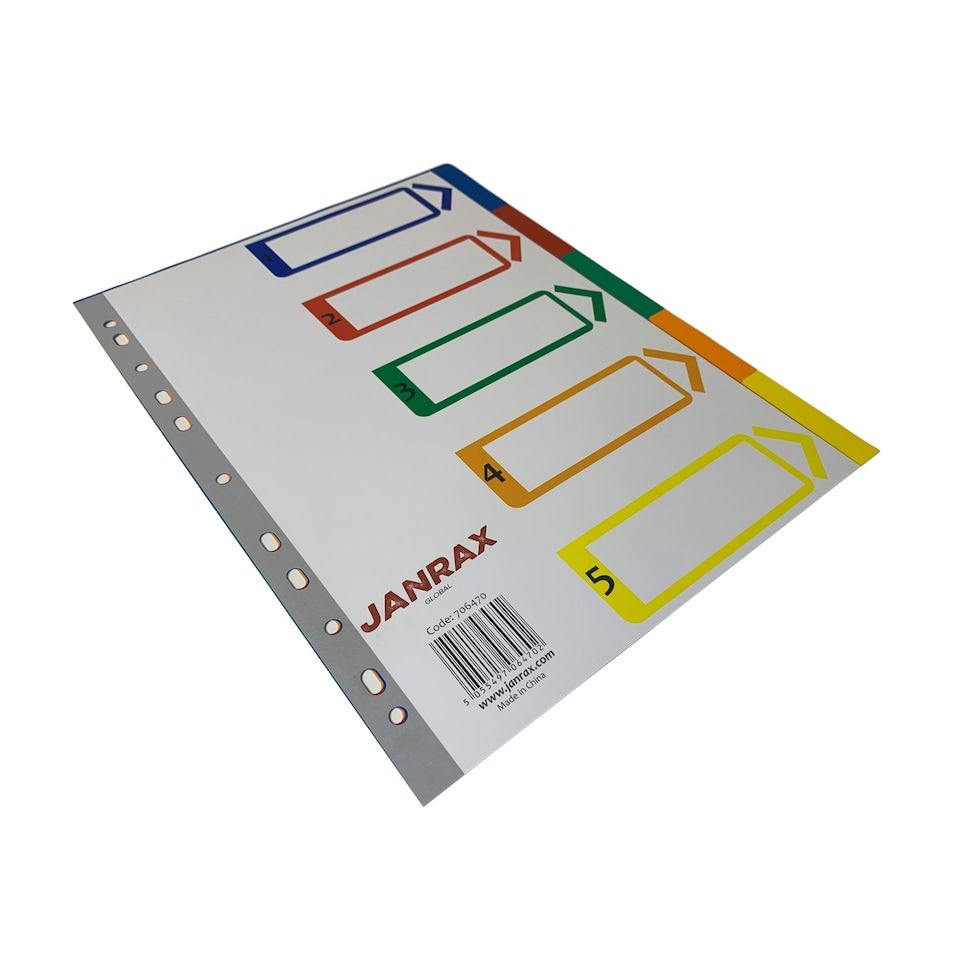 image 1 of A4 5 Part Polypropylene Dividers with Reinforced Index Cover