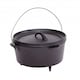 image 1 of 4L Cast Iron Non Stick Dutch Oven Casserole Dish Camping Cooker | Black