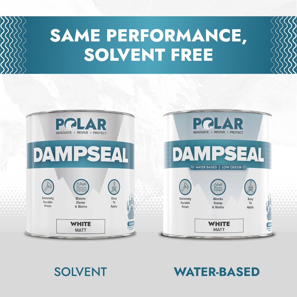 image 1 of Polar Damp Seal Paint Water Based Low Odour Matt | White | White | 1 litre