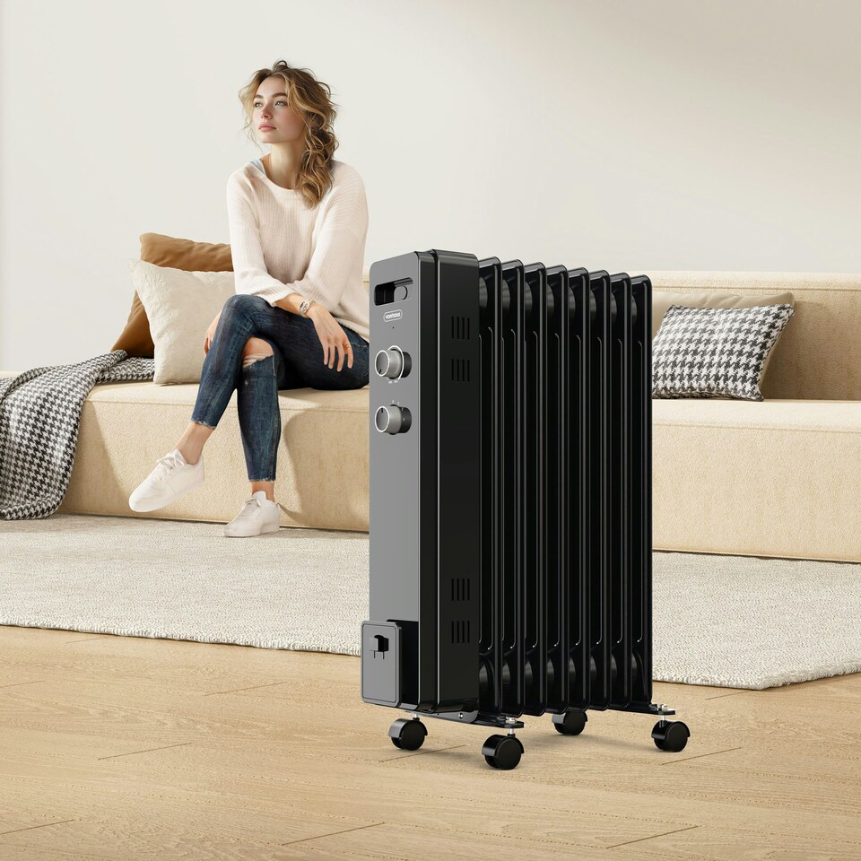 image 1 of VonHaus Oil Filled Radiator 9 Fin Portable Electric Heater