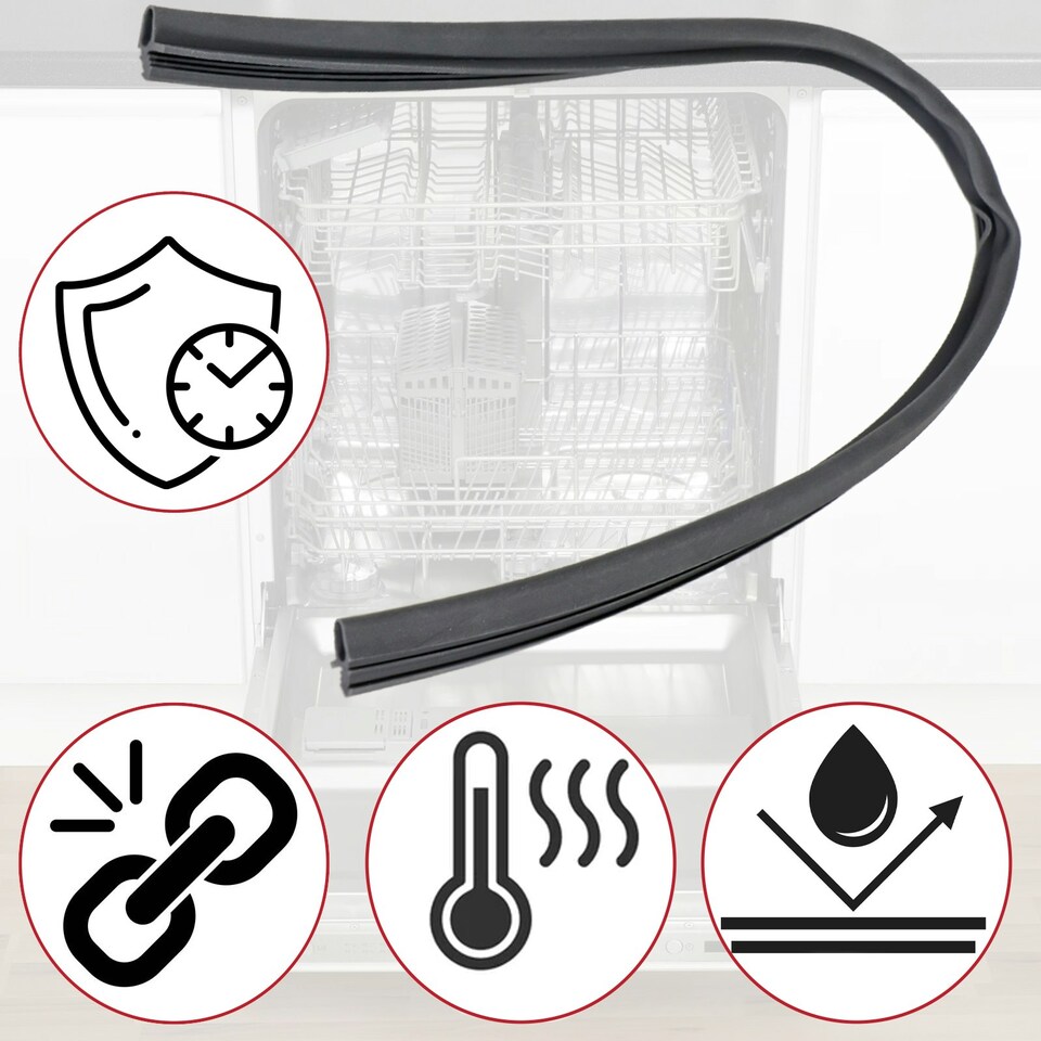 image 1 of SPARES2GO Lower Door Seal for Beko Dishwasher BDF DDN BFD DIN DFN DSN Series (550mm)