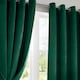 image 10 of Velvet Thermal Blackout Eyelet Curtains Ready Made Pair - 168cm x 183cm - Green