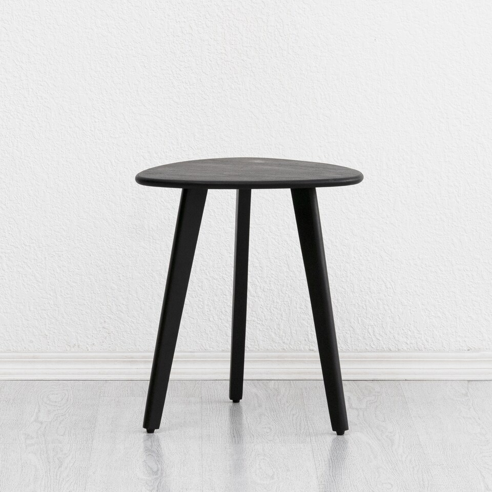 image 1 of MH London Armstrong Triangle Side Table Solid Mango Wood End Table