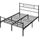 image 2 of Yaheetech 4ft6 Double Metal-Framed Bed Base with Storage Black
