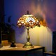 image 2 of HOMCOM Stained Glass Table Lamp, Handmade Antique Bedside Lamp