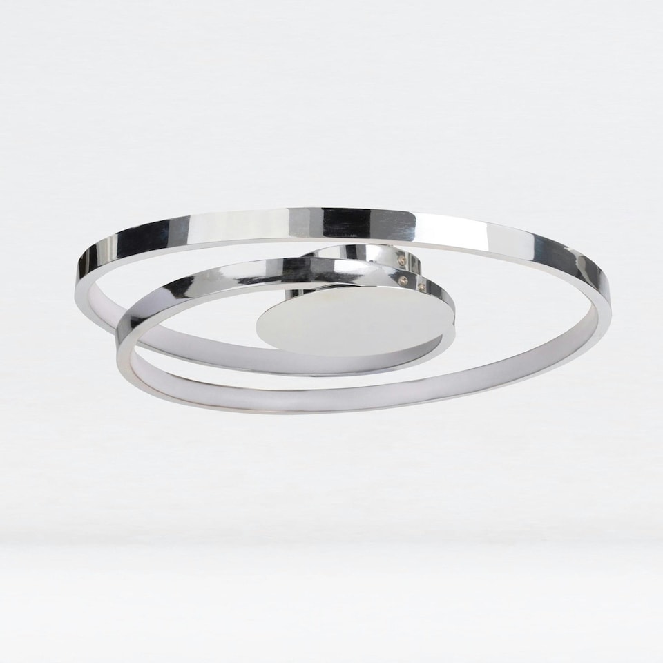 image 1 of First Choice Lighting Polished Chrome LED Swirl Flush Fitting Chrome