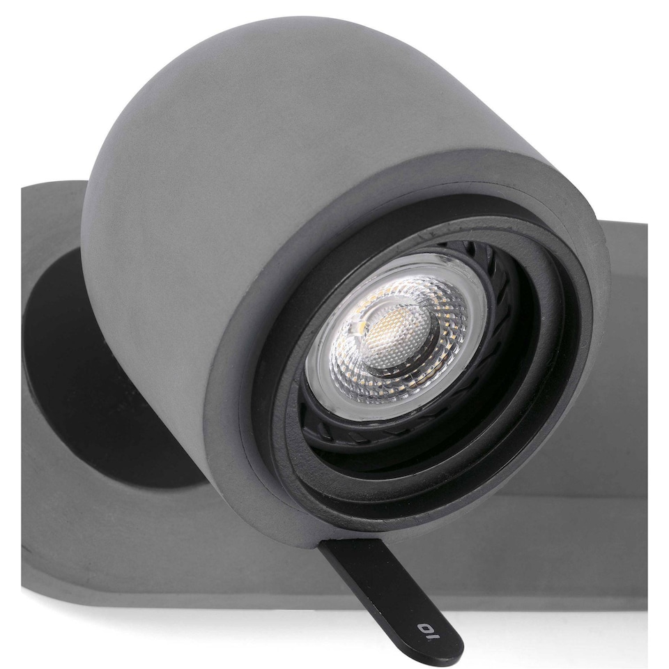 image 1 of Stone 2 Light Indoor Adjustable Wall Spotlight Grey, GU10