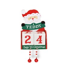 Pre-personalised Wood Advent Block Calendar - Over 80 Titles - Teddy