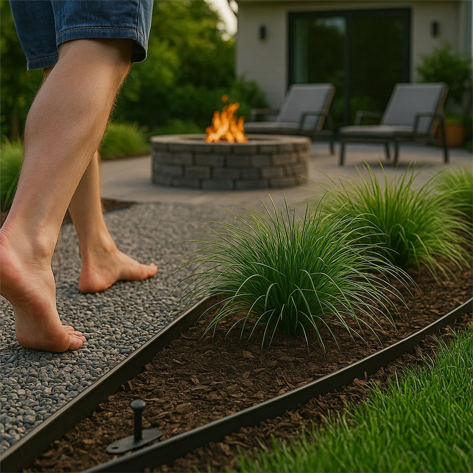 image 1 of Harbour Housewares Flexible Plastic Lawn & Path Edging - 40m x 4cm - Black | Black | Black | 4