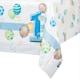image 2 of Unique Party Plastic Balloons 1st Birthday Tablecloth - Blue/White - One Size