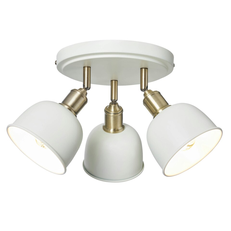 image 1 of BHS Dale Galley 3 Light Adjustable Spotlight Plate, Satin Ivory
