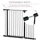 image 5 of PawHut Pressure Fitted Pet Dog Safety Gate Metal Fence, Black
