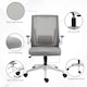 image 6 of Vinsetto Mesh Office Chair, Desk Chair with Lumbar Support, Flip-up Armrest, Swivel Wheels, Adjustable Height, Grey