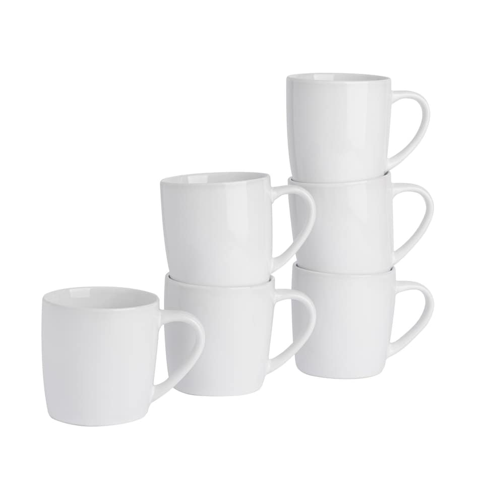 image 1 of Argon Tableware Coloured Coffee Mugs - 350ml - White - Pack of 6 | White | White | 6