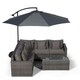 image 3 of Havana 5 Seat Rattan Corner Sofa Set with Drinks Cooler Coffee Table Grey | Grey