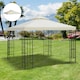 image 2 of Outsunny 3(m) 2 Tier Garden Gazebo Top Cover Replacement Canopy Roof Cream White