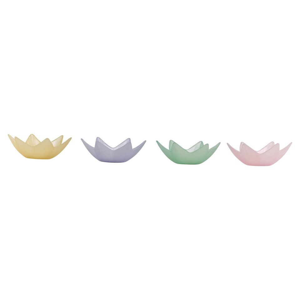 image 1 of Glass Star Shaped Nibble Bowls Decorative Serving Dishes | Multi | Two of each colour (8 Set)