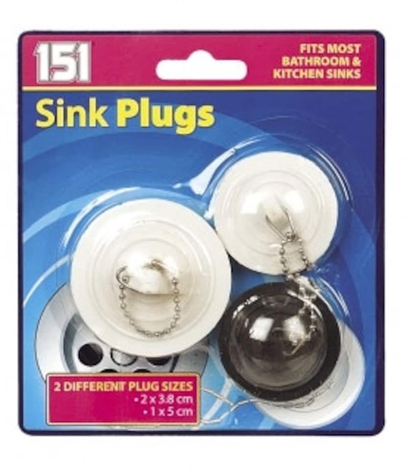 image 1 of Bathroom & Kitchen Rubber Sink Plugs - 3 Pack Fits Most Plugs