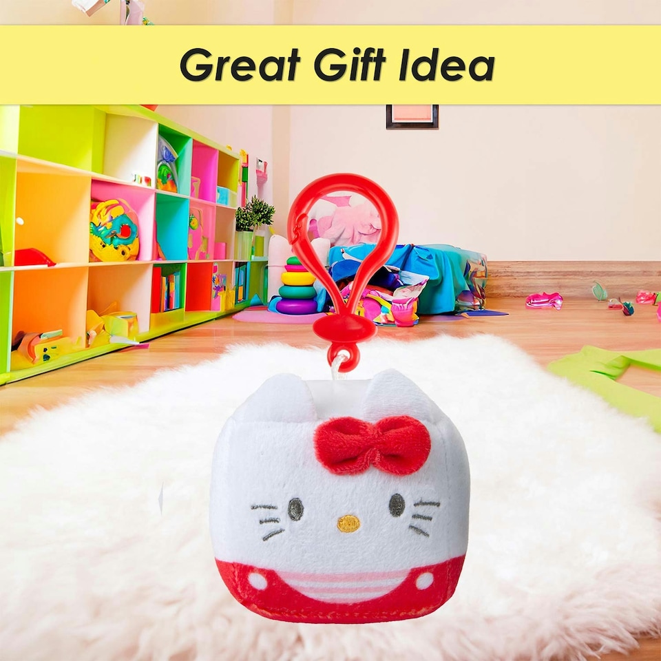 image 1 of Hello Kitty Soft Toy Cubeez Plush Red Cute Plush Huggable Cuddly 7cm Red