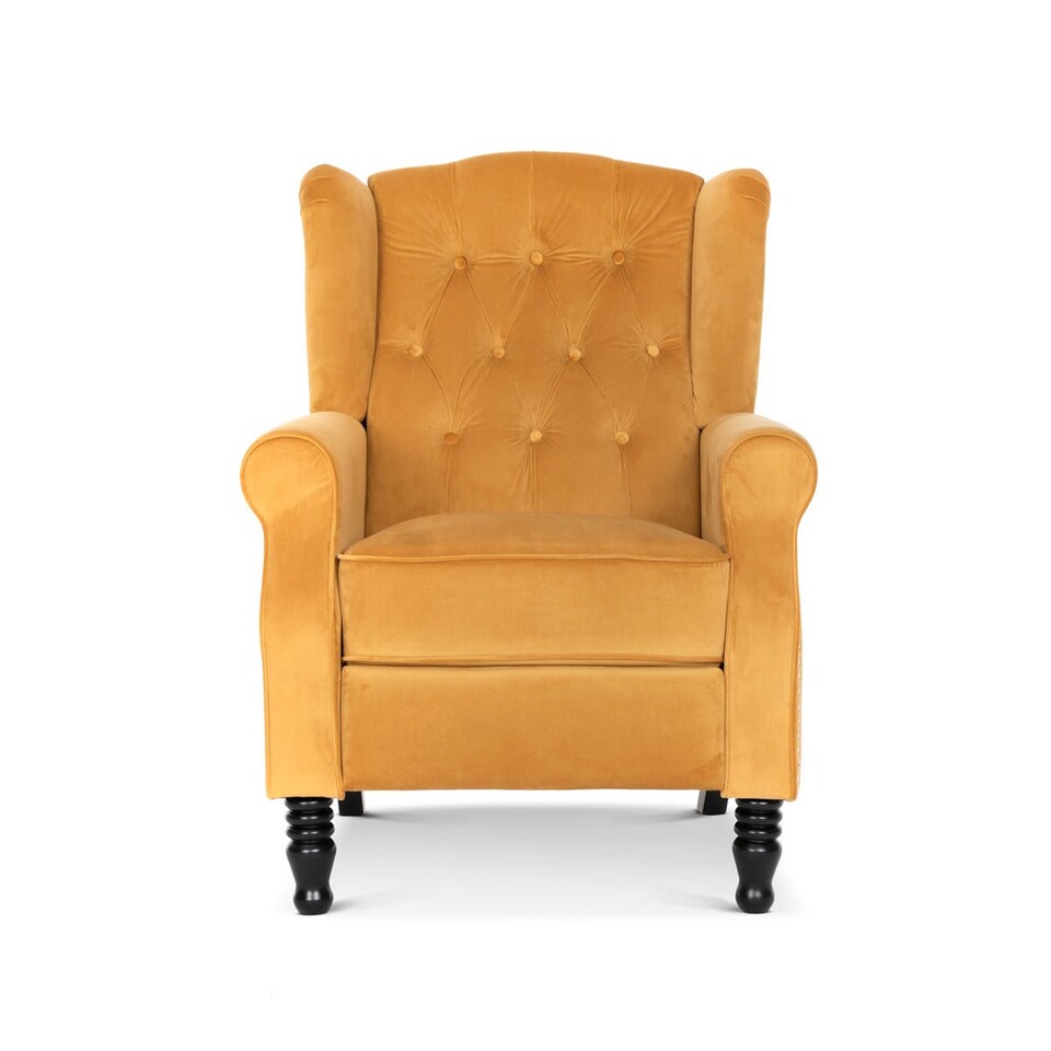 image 1 of Velvet Gold Marianna Manual Recliner Wingback Chair