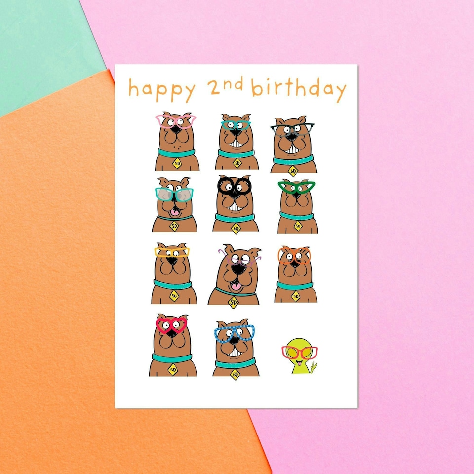 Official Scooby Doo 2nd Birthday Greetings Card