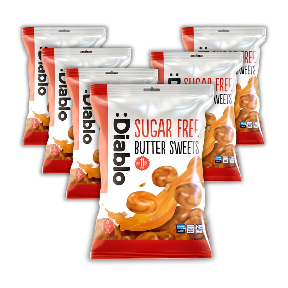 image 1 of Diablo Sugar Free Butter Sweets 75g 6 Pack