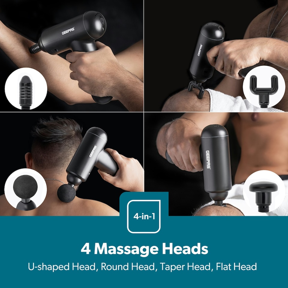 image 1 of GEEPAS 4-in-1 Cordless Handheld Muscle Massager