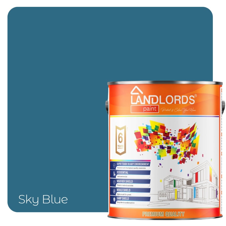 image 1 of Landlords Paint - Garden & Wood Paint - Best Weatherproof ALL Interior & Exterior Wood Protection - Sky Blue - 2.5L
