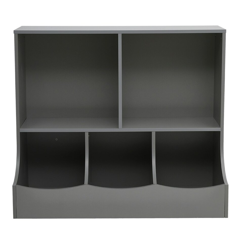 image 1 of Living and Home 2-Tier Open Toy and Book Storage Cabinet - Grey