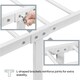 image 6 of Yaheetech Metal Platform Bed Frame with Cloud-inspired Design Headboard White, 3ft Single