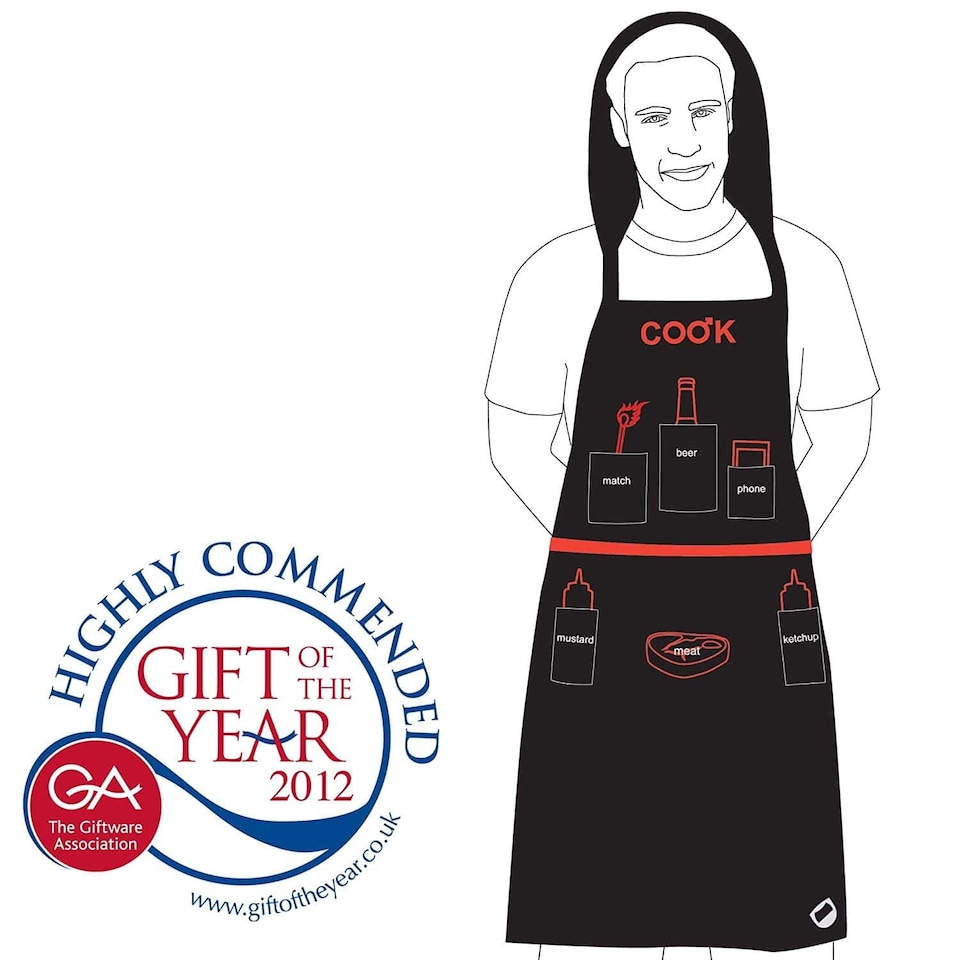 image 1 of The Man Apron Pockets BBQ Kitchen Novelty