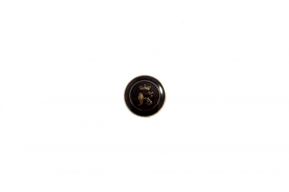 Trimits Black & Gold 20mm Lion Crown Shank Buttons for Dressmaking - each