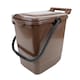 image 1 of Large Compost Caddy - Brown - for Food Waste Recycling (23 Litre) - 23L Plastic Composting Kerbside Bin with Composting Guide
