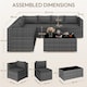 image 4 of Yaheetech 7-Piece Modular PE Rattan Patio Furniture with Thick Cushions-Grey