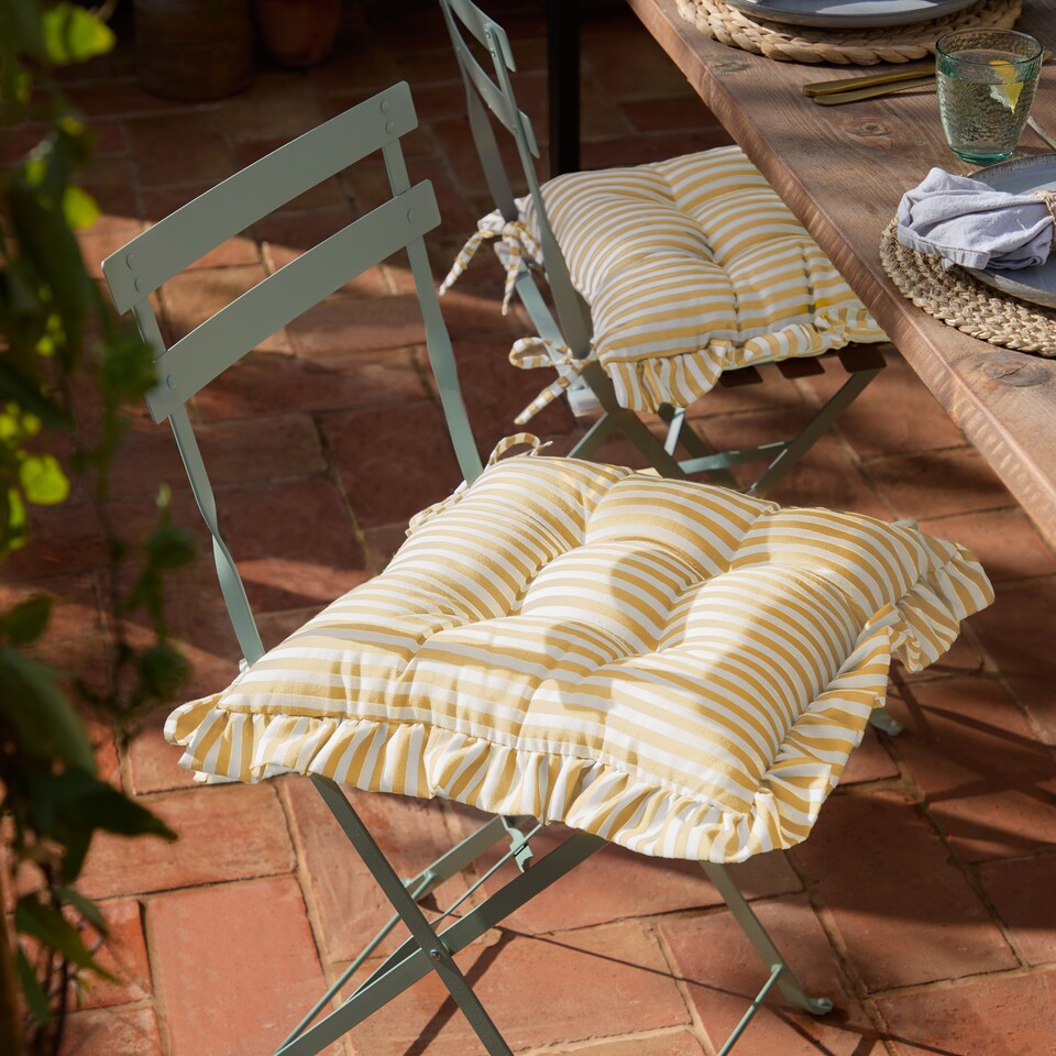 image 1 of Wylder Millie Ruffle 2 Pack Indoor Outdoor Seat Pads
