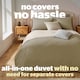 image 2 of Summer Breeze 2.5 Tog Coverless Duvet and Pillowcase Set, Olive and Cream | Green | Olive | Double