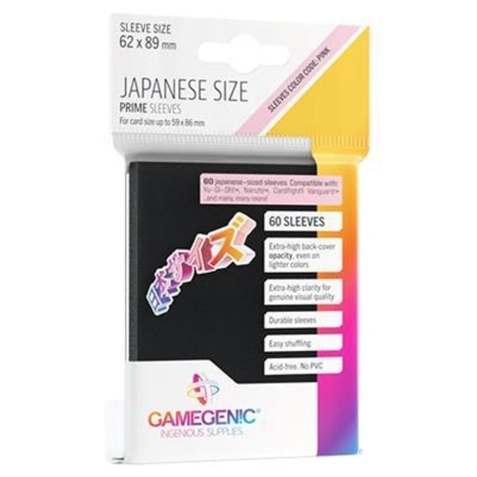 Gamegenic Just Sleeves: Japanese Size Black (60)