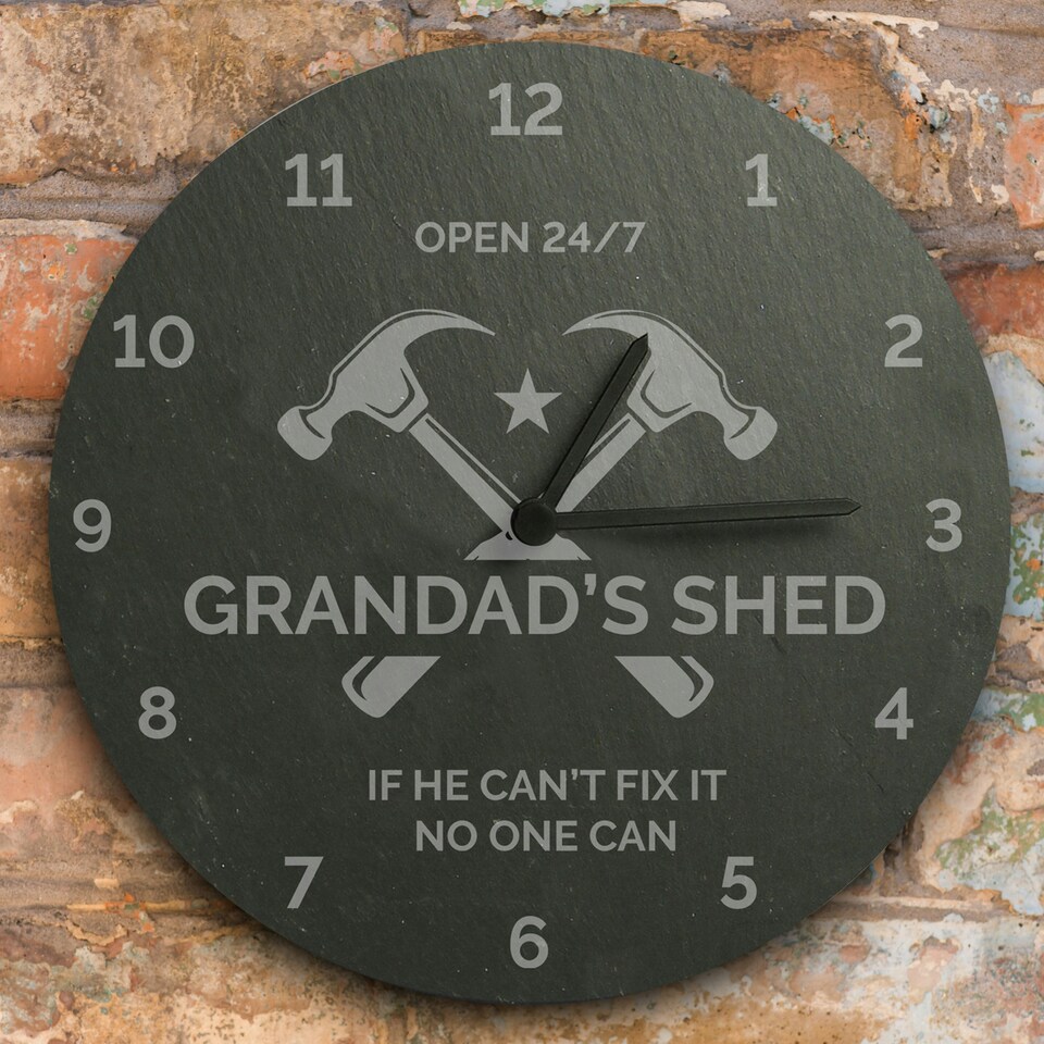 image 1 of Personalised Tools Slate Clock Black