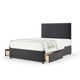 image 1 of Super Ortho Orthopaedic Graphite Plush Velvet 2 Drawer Divan Set And Valencia Headboard Small Single