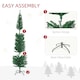 image 8 of HOMCOM 6ft Artificial Pencil Christmas Tree with Colourful Lights, Steel Base