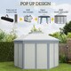 image 3 of Outsunny 3x4m Hexagon Gazebo w/ Mesh Curtains Outdoor Garden, Khaki