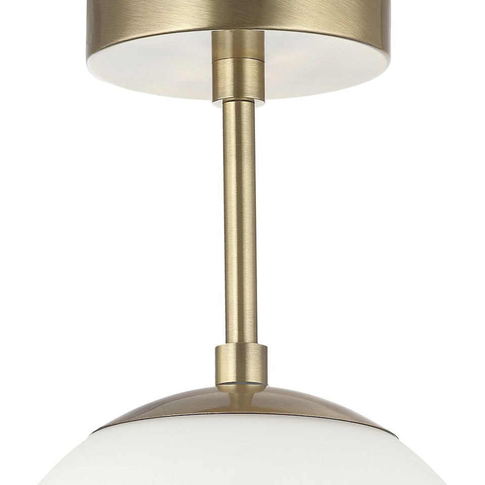 image 1 of Traditional Glass Globe IP44 Bathroom Ceiling Light Fixture in Antique Brass | Gold | Antique Brass | 1