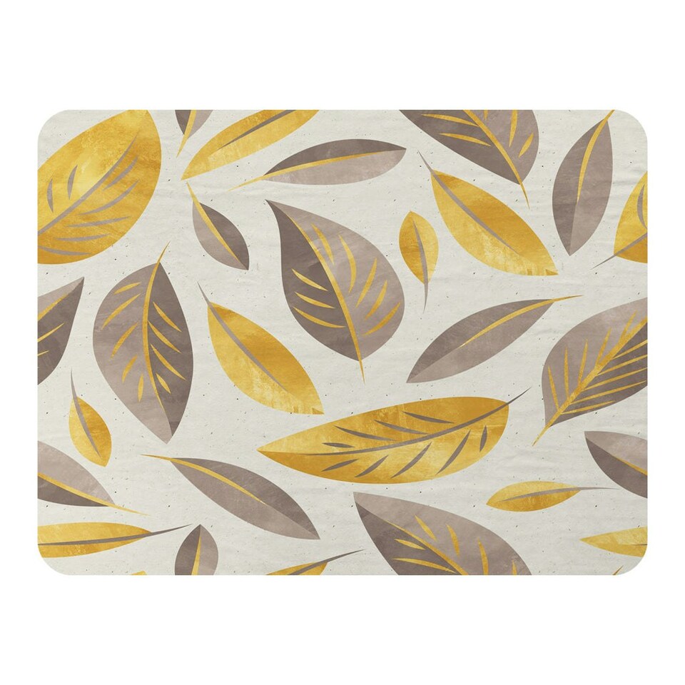 image 1 of Botanical gold and purple leaf (Blanket)