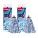 image 1 of Vileda Supermocio Microfiber Cotton Mop Refill Replacement Mop Heads for Corner Cleaning Machine Washable Pack of 2