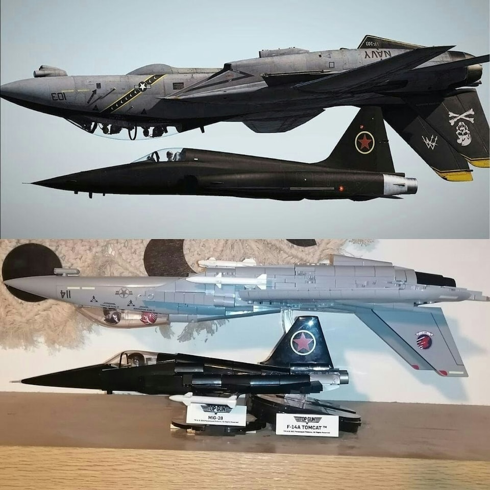 image 1 of F14 Tomcat Top Gun brick plane model - COBI 5811A - 757 bricks
